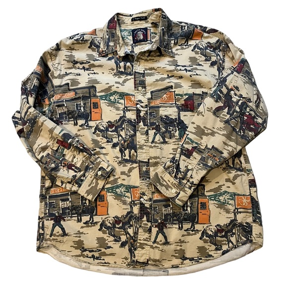 Vintage Gant Trapper Twill Salty Dog L/S Shirt Tombstone Western, Sz L - Picture 7 of 14